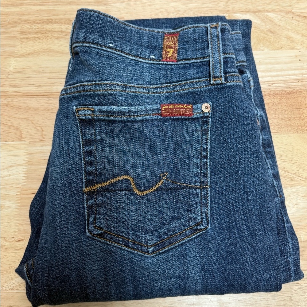 7 For All Mankind Dark Blue Boot Cut Jeans